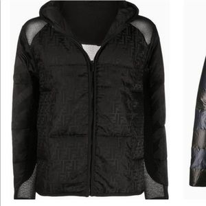 FENDI UNISEX JACKET Fendi motif print black jacket